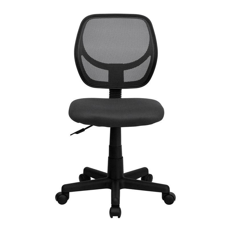 Low Back Gray Mesh Swivel Task Office Chair with Curved Square Back - Flash Furniture