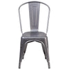 Clear Coated Metal Indoor Stackable Chair - Flash Furniture