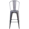 30'' High Clear Coated Indoor Barstool with Back - Flash Furniture